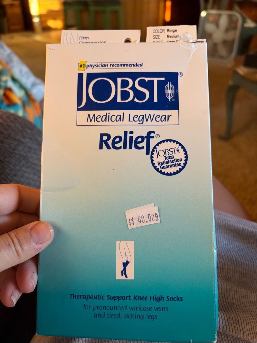 JOBST Relief Therapeutic Support Knee High Socks - Beige
